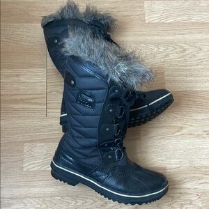 Women's, Sorel, Black Fur-Lined Winter Boots